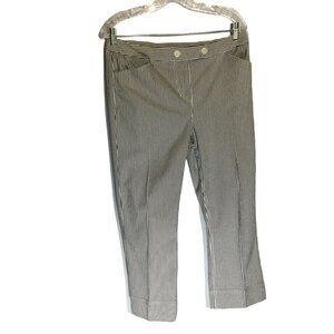 Jones New York Sport Cropped Cuffed Pants Seersucker Stretchy Women's Size 10